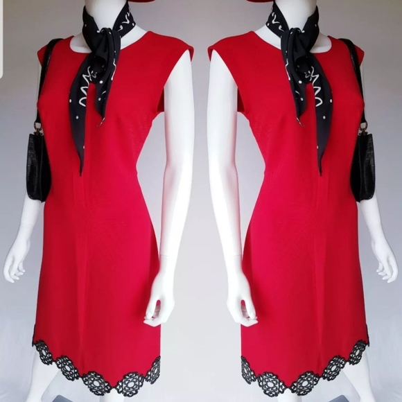 Fashion Designer Red Dress with Detail✨ - Picture 2 of 6